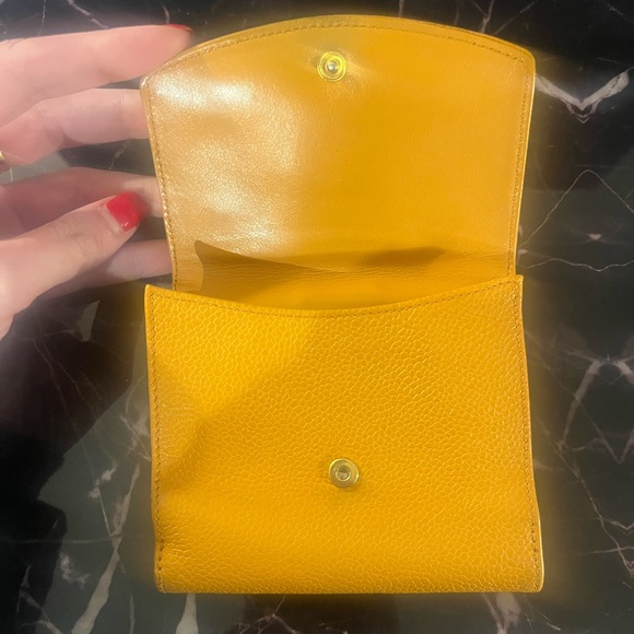 $950 CHANEL Yellow Caviar-Leather Wallet, GUC - Picture 5 of 16